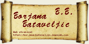 Borjana Bataveljić vizit kartica